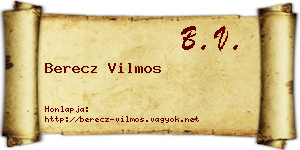 Berecz Vilmos névjegykártya